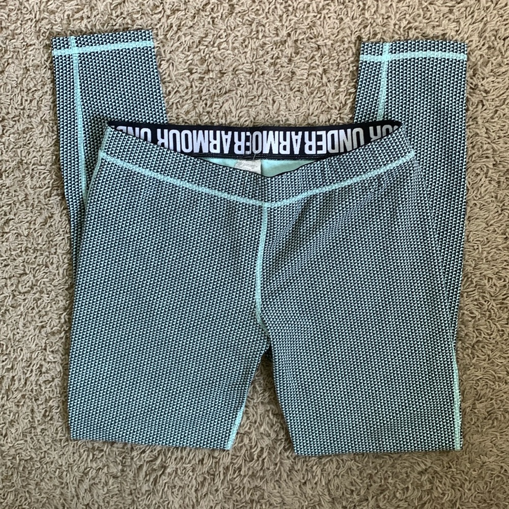 UA large compression leggings black/teal